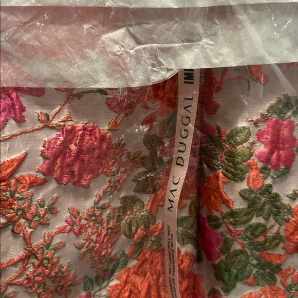 Mac Duggal by Ieena Pink Floral Brocade Balloon Sleeve Mini Dress - Picture 11 of 16